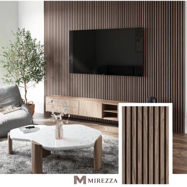 MIREZZA Signature Acoustic Slat Panel – Natural Oak
