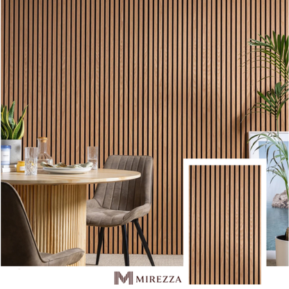 MIREZZA Signature Acoustic Slat Panel – Natural Oak